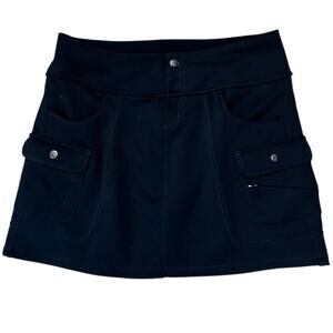 Athleta Womens Snowslide Fleece Lined Black Cargo Mini Skirt Size Medium Winter